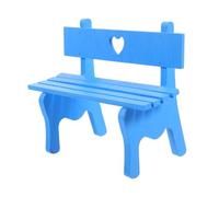 HOODANCOS Miniature Park Bench Mini Furniture Garden Chair Model with Arms for Dollhouse Patio Decoration Blue