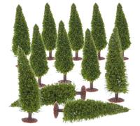 HOODANCOS Miniature Pine Trees 12Pcs Green Cedar Model Trees for Wargaming Terrain Sand Table Landscape Christmas Village Craft Decoration