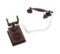 HOODANCOS Miniature Vintage Rotary Dial Phone for Authentic Dollhouse Accessories Retro Home Decor for Miniature Landscapes and Collectibles Design and Realistic Details