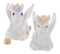 HOODANCOS Mythical Creature Miniature Figurines 2pcs Cute and Realistic Lightweight Resin Easy to Decorate Cake Toppers for Succulents and Cake Decoration Bonsai Decor for Home