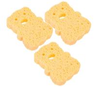 HOODANCOS Natural Cellulose Bath Sponge 3pcs Set - Eco-Friendly Water-Absorbent Shower Sponge for Baby and Adult Bathing, Soft Exfoliating Bathing Accessories for Daily Use Random Style