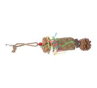HOODANCOS Natural Large Parrot Foraging with Palm Weave and Pull Paper Strips, Hanging Bird Chew for Cage, Edible Shredding for Parrot Supplies and Interactive Play