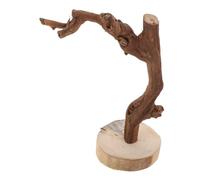 HOODANCOS Natural Wooden Parrot Perch Stand with Tray Non-slip Bird Platform for Cockatiels Budgies Parakeets Indoor Training and Play Accessory Height Random Natural Branch Design