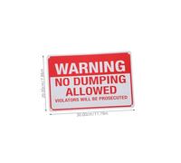 HOODANCOS No Dumping Violators Will Be Prosecuted Sign Bright Warning Label for Private Property Security High Visibility Safety Caution Sign for Public Areas Iron Door Warning Plaque