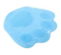 HOODANCOS Non-Slip TPR Foot Massager Mat with Suction Cup Back Scrubber for Shower Bathroom Dual-use Foot and Wall Mounted Scrubbing Pad for Exfoliating and Circulation Improvement Blue