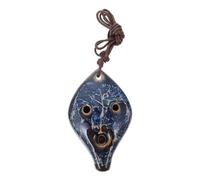 HOODANCOS Ocarina White Porcelain Material for Beginners and Children Leaf Shaped 6-hole Navy Colour, Portable Wind Instrument with Extraordinary Tones, for Music Learning and Practice