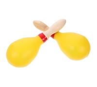 HOODANCOS Pair of Wooden Maracas Shaker Percussion Instruments for Toddlers, 2pcs Yellow Handheld Maracas Rattles Suitable for Kids’ Music Play and Rhythm Development