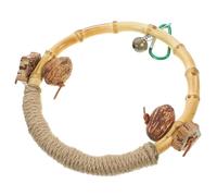 HOODANCOS Parrot Chew Hanging Swing with Sturdy Bamboo Fruit Bird Foraging Parakeet Training for Cage Playground