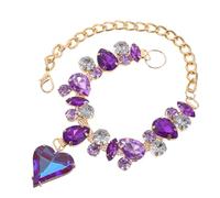 HOODANCOS Pet Love Collar Bell Sparkly Dog Collar Chain for Small Dogs Decorative Rhinestone Jewelry Necklace for Puppy and Kitten