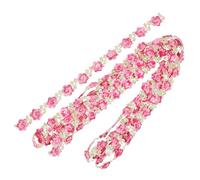 HOODANCOS Pink Flower Lace Trim Water-Soluble Sewing Lace for Clothing with Pattern and Cuttable Milk Fiber Material, for DIY Decorations and Quilting Projects