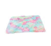 HOODANCOS Plush Double Layer Pet Blanket Mat, Warm Puppy and Cat Cushion Pad, Medium Size Rainbow Pink, Soft Furry Dog Sleep Mat for Small to Large Breeds