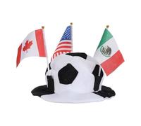 HOODANCOS Plush Soccer Ball Costume Hat with American Flag Design, Lightweight and Foldable Novelty Headwear for Soccer Fan Gear Activities and Sports Parties, Unique Patriotic Celebration