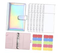 HOODANCOS Portable Cash Budget Binder PU Cover Schedule Money Saving Organizer with Refillable Pages Silver Travel Budget Planner for Personal Finance and Receipt Storage