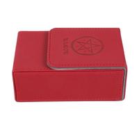 HOODANCOS Portable Delicate Red Case Pu Leather Tarot Card Storage Box with Magnetic Lid Easy to Open and Close to Prevent Cards Loss and Travel