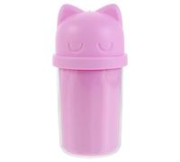 HOODANCOS Portable Double-Layer Travel Toothbrush Case with Mouthwash Cup Plastic Storage Holder for Camping Business Trips Outdoor Use Cute Peach Design