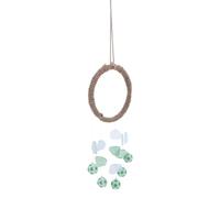 HOODANCOS Portable Glass Wind Chimes with Dynamic Light Effects and Soothing Soundscape, Green Marine Style Decorative Hanging Ornament for Outdoor Garden and Home Wind Chimes Collection