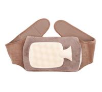 HOODANCOS Portable Hot Water Bag with Plush Belt, PVC Material, Khaki Colour, Two-Thirds Capacity, for School and Home Use, Comfortable Ice Pack Heating Pad for Period Relief