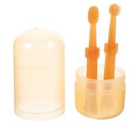 HOODANCOS Portable Single-head Pet Toothbrush with Soft Silicone Bristles and Ergonomic Handle for Dogs and Cats Oral Care Dental Cleaning with Storage Holder