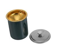 HOODANCOS Portable Stainless Steel Ashtray with Lid Windproof Smokeless Metal Ash Bucket for Home Office Tabletop Clean Ashtray for Living Hotel Use