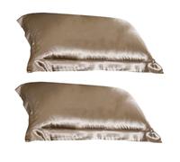 HOODANCOS Pure Silk Pillowcase Ice Silk Smooth Cooling Pillow Covers Soft Plain Color Home Use Golden