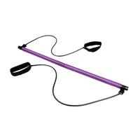 HOODANCOS Purple Pilates Stick Resistance Bar for Yoga Fitness Portable Elastic Exercise Rod with Foot Loop for Full Body Workout Thigh and Arm Toning Home Gym Strength Training Tool