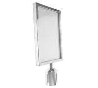 HOODANCOS Queue Barrier Stanchion Sign Holder Vertical Retractable Belt with Portrait Frame for Commercial and Event Use Easy to Install and Replace Signs Suitable for Conferences Buffets an