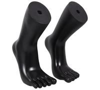 HOODANCOS Realistic Black Plastic Foot Mannequin Five-Toe Sock Display Stand for Retail Jewelry Stores, Ankle Bracelet Display Tool, Female Feet Model for Socks and Anklets