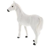 HOODANCOS Realistic White Horse Figurine Model for, Static Horse Statue for Boys and, Detailed Animal Ornament for Home Decor and Play