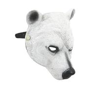 HOODANCOS Realistic White Polar Bear Mask for Halloween and Carnival, Breathable Pu Material with Elastic Fit, Animal Face Mask for Festive Celebration and Masquerade Cosplay