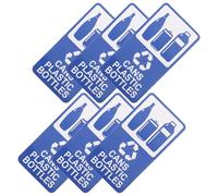 HOODANCOS Recycle Trash Bin Stickers Pack 6Pcs Self-Adhesive Labels for Bottles and Cans, Weatherproof Decals for Offices and Household Recycling