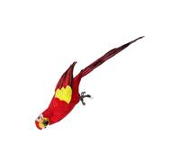 HOODANCOS Red Artificial Parrot Model with Lifelike Simulation Realistic Bird Figurine for Home Office Garden Decoration and Craft Ornament Balcony and Lawn Adornment