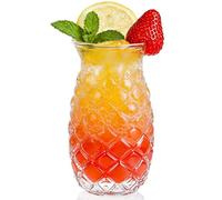 HOODANCOS Relief Pineapple Pattern Cocktail Glass Tumbler 480ml Fruity Wine Mug for Cold Drinks Bar Juice Cup