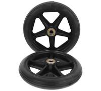 HOODANCOS Replacement 6-inch Black Wheelchair Front Wheels 2pcs - Drive Walker Wheelchair Attachment and Mobility Aid Spare Parts for Elderly Repair