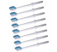 HOODANCOS Replacement Brush Heads 8pcs Clean Shadow Zone Between Teeth White Abs Material Accessories for Oral Irrigator Compatible with Most Oral Irrigators