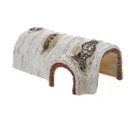 HOODANCOS Reptile Tree Trunk Hideout Resin Bark Cave Medium 17x10x6.5cm Decorative Landscape Stump Terrarium Habitat Shelter for Amphibians and Small Reptiles