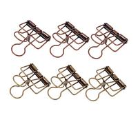 HOODANCOS Retro Binder Clips 6 Pcs 4 X 3.5 X 2.4 CM Iron Office File Organizing Clips for Papers Documents Home School