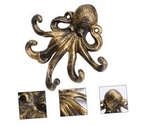 HOODANCOS Retro Octopus Iron Hook Wall Mounted Key Holder with Vintage Rustic Copper Finish Sturdy Cast Iron Tentacles for Hanging Keys Towels Bags Jewelry in Bathroom Kitchen Bedroom Living
