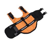 HOODANCOS Ripstop Pet Life Jacket S Orange Breathable Sweat-absorbing Dog Buoyancy Preserver with Quick-release Buckles Reflective High-visibility Safety Vest for Swimming and Walking