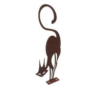 HOODANCOS Rusty Metal Cat Figurine Garden Statue Lifelike Animal Sculpture for Outdoor Lawn and Home Decor Vintage Craft Ornament for Cat Lovers