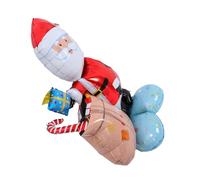 HOODANCOS Santa Claus Foil Balloon Christmas Decoration Self-standing Inflatable Xmas Party Supplies for Mall and Retail Festive Celebration with Rapid Inflation and Vibrant Colors