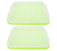 HOODANCOS Seedlings Hydroponic Tray Set of 2, Multi-Purpose Planting Germination Box, Grass Green 34x25x4cm Sprout Vegetable Growing Trays for Indoor Garden and Home Use