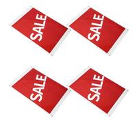 HOODANCOS Self Adhesive Sale Sign Stickers with Easy Removal 4pcs Red Waterproof Paper Material for Retail Store Advertising for Shopping Mall and Outdoor Use
