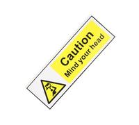HOODANCOS Self-adhesive Watch Your Head Safety Sign Low Overhead Warning Sticker for Indoor Outdoor Use with Bold Font