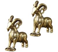 HOODANCOS Sheep Pendant Ornaments in Golden Brass Brass 2pcs Lightweight and Compact Hanging Wall Ornaments Desktop Sheep Decor for DIY Craft