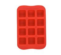 HOODANCOS Silicone Ice Cube Tray and Chocolate Mold Easy to Use with 12 Lattices Design 12 Cavities Tasteless Ice Making Tray Red Colour and Chocolate Fondant Mould for Kitchen Use