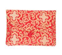 HOODANCOS Silk Brocade A4 Envelope Pouch with Chinese Knot Embroidery, Red Silk File Organizer Bag for Scripture Storage, Multifunctional Brocade Invitation and Wrapping Bag for Religious