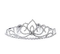 HOODANCOS Silver Flash Diamond Crown Bride Headband with Rhinestone Material, Perfectly Fit Your Head for Long Time Use, for Prom and Engagement Occasions
