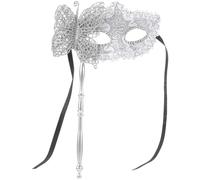 HOODANCOS Silver Ladies with Stick for Women, Decorative Plastic and Fabric Material, Easy to Use, Beautiful Appearance for Stage Performance and Carnival