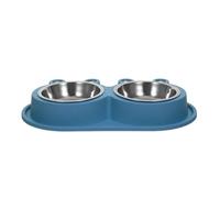 HOODANCOS Small Double Pet Bowl Stainless Steel Bowls and Anti-Ant Design for Cats and Puppies Non-Spill Water and Food Feeder for Outdoor Use