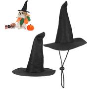 HOODANCOS Soft Miniature Witch Hats for Dolls and Small Pets, 2Pcs, One Size Fits Most, Crafted for Halloween Party Decorations and Spooky Event Displays